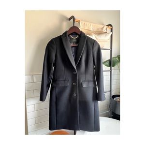 J Crew Italian Wool Black Top Coat US 00P